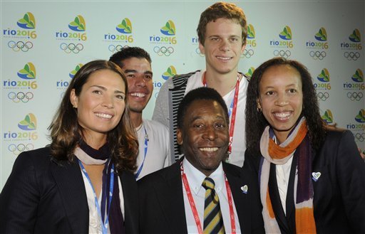 Isabel Swan with Pele and other Brazilian sports stars