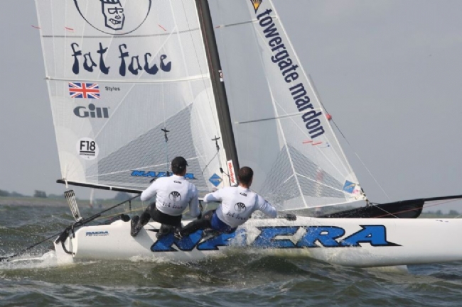 Hugh Styles sailing the latest Nacra F18