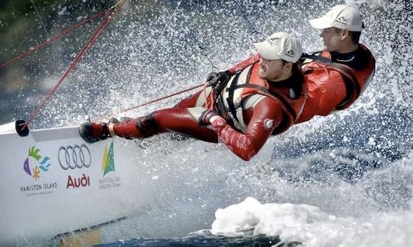 MP3: Darren Bundock on trapezing style in catamarans