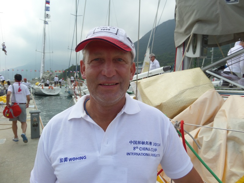 Albert Diesch speaks about racing at the 8th China Cup International Regatta in Shenzhen, October 2014