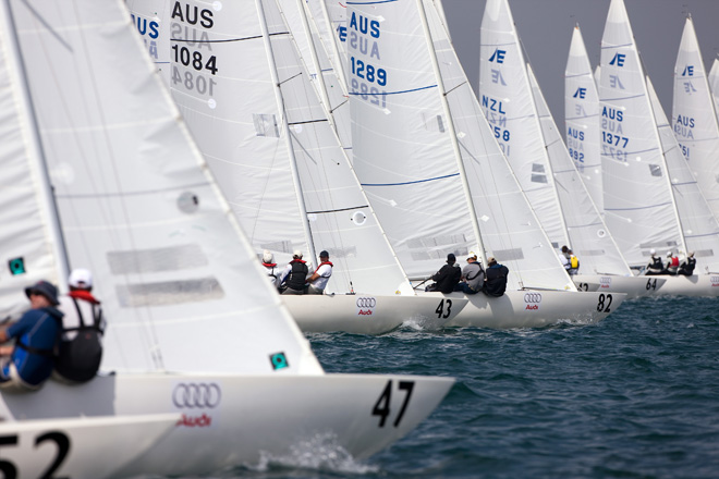 Etchells racing neck and neck