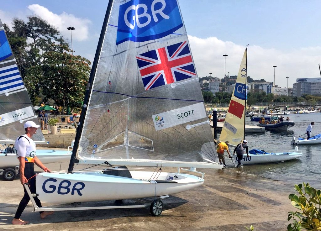 Giles Scott launching at Rio 2016