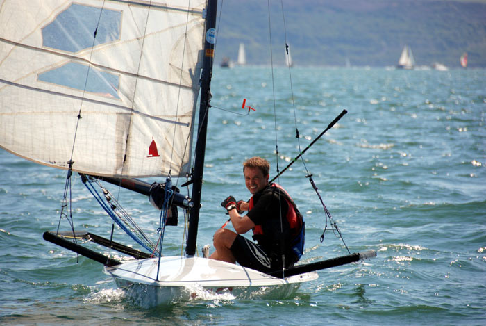 Sitting forward downwind on RS600