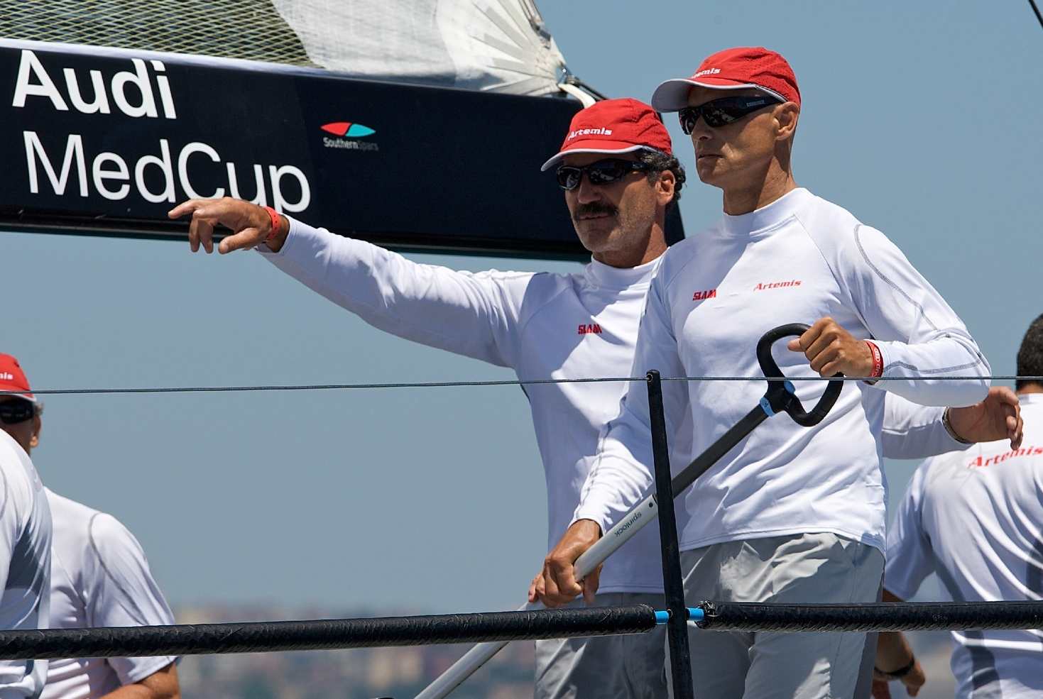 © Ian Roman/ Audi MedCup: Paul Cayard offering advice to Torbjorn Tornqvist