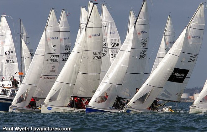 Laser SB3s at the Hamble Winter Series